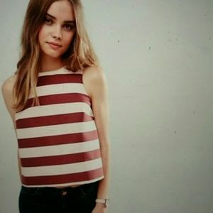 ASOS Structured Striped Shell Top Sleeveless S